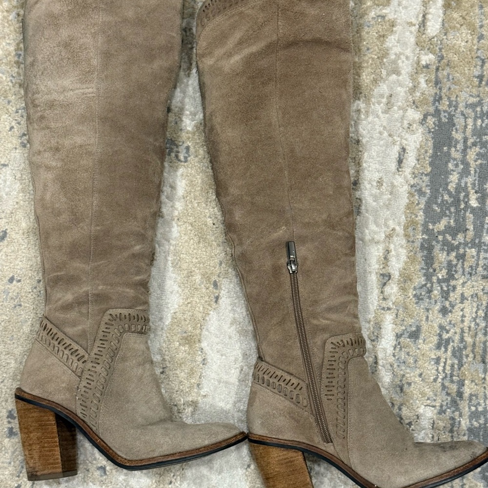 Vince Camuto Taupe Over the Knee Boots
